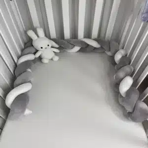 נחשוש למיטת תינוק - צמה 2מטר צבע אפור ולבן
