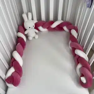 נחשוש למיטת תינוק - צמה 2מטר צבע ורוד ולבן