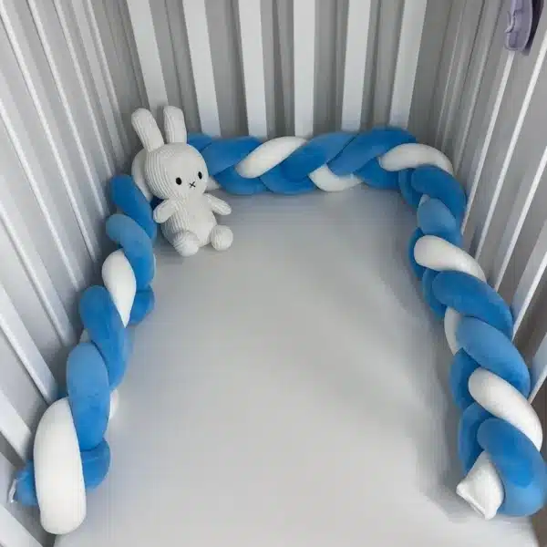 נחשוש למיטת תינוק - צמה 2מטר צבע כחול ולבן